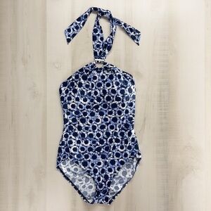 MICHAEL KORS tie dye printed halter one piece sexy slimming swimsuit vacation 8